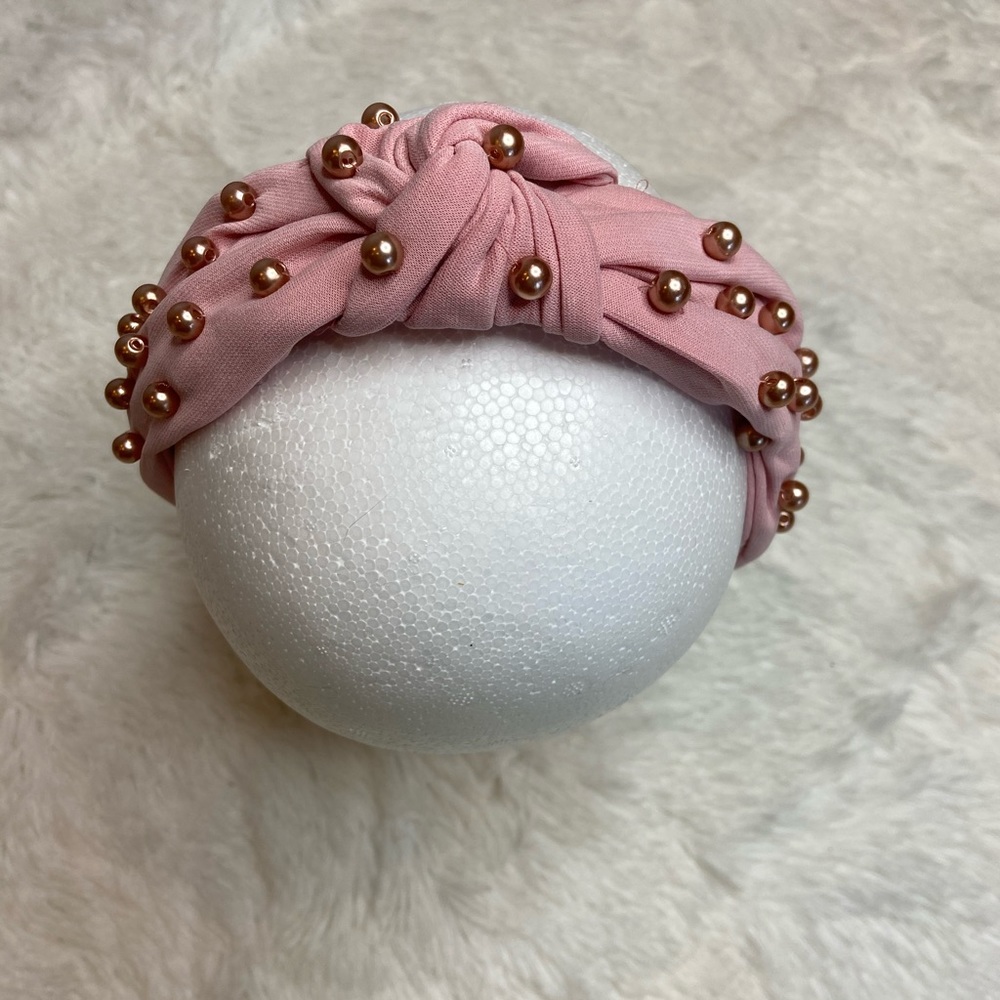 HANDMADE Blush Embellished Twist Knot Headband - Picture 3 of 10